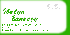 ibolya banoczy business card